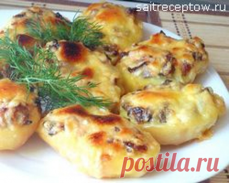 Запечённая картошка с грибами | Сайт рецептов