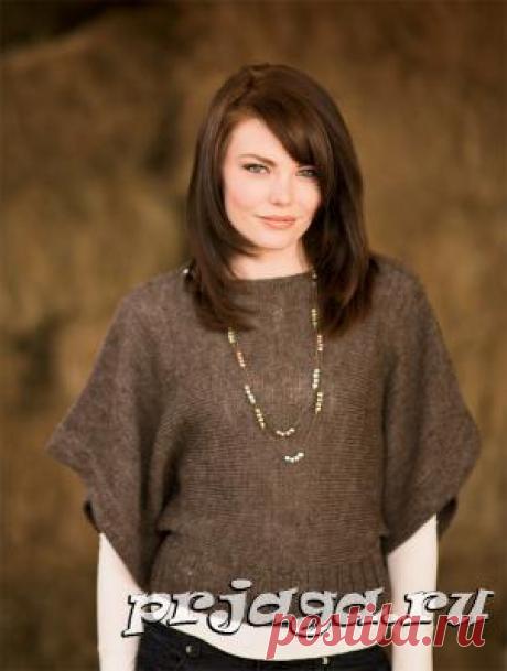 Пуловер – кимоно спицами