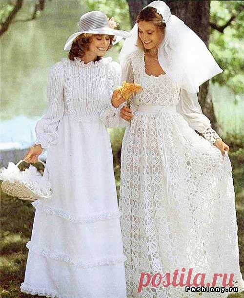 Вязаные свадебные платья / вяжем свадебные платья