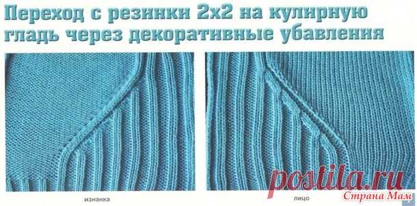 . Вывязывание регланной линии на резинках 2х1 и 2х2. МК. - Машинное вязание - Страна Мам