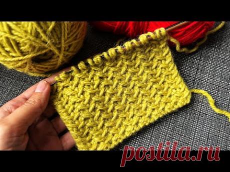 Плотный теплый рельефный узор спицами ЕЛОЧКА