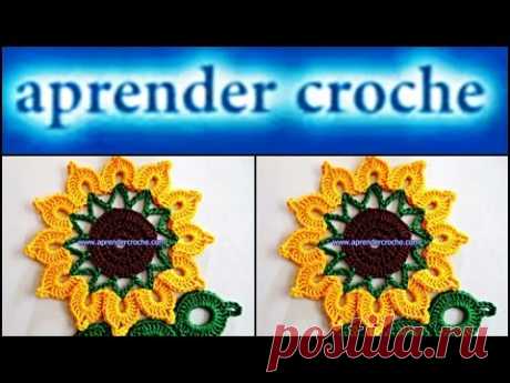 FLORES EM CROCHE FLOR GIRASSOL REI - 084