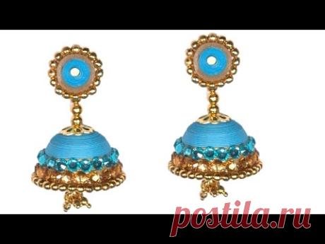 Beautiful Paper Quilling Ear Ring Jhumka for Silk Saree - DIY Tutorial
