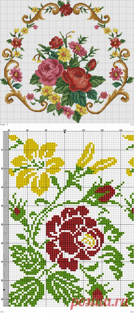 вышивка крестом,схемы вышивки .