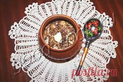 Хорошая кухня - перловая каша с грибами, запеченная в горшочках. Кулинарная книга рецептов. Салаты, выпечка.