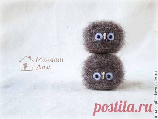 Купить Совята малыши. Пухи. Птичка. Игрушка войлок. - сова, сова игрушка, совы, совята