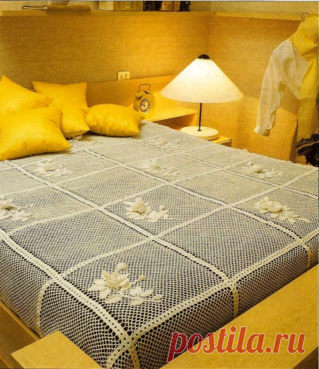 Irish crochet &: Crochet bedspread....Вязаное покрывало.