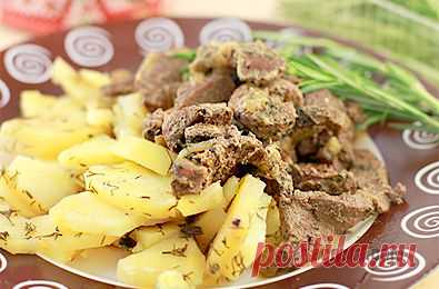 Печень с картошкой в мультиварке - пошаговый фото рецепт приготовления.
