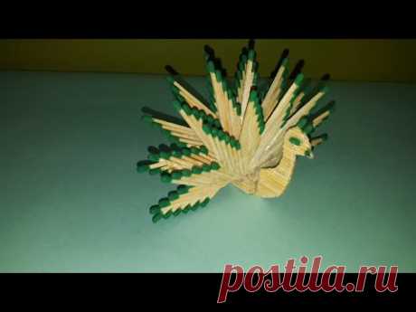 Matchstick art : Matches Peacock Crafts | Bipul Project