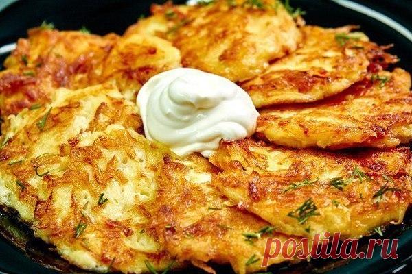 Вкусные и пышные драники с грудинкой