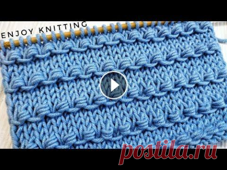 Простые УЗЕЛКИ Узор Спицами | Узор #55|  Knots knitting stitch pattern Простой и красивый рельефный узор спицами для начинающих. Для вязания узора на спицы набираем нечетное количество петель. Полное описание - Для образц...