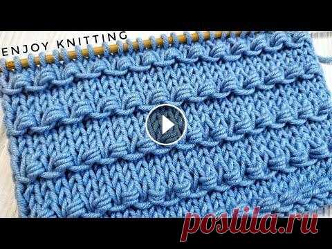 Простые УЗЕЛКИ Узор Спицами | Узор #55|  Knots knitting stitch pattern Простой и красивый рельефный узор спицами для начинающих. Для вязания узора на спицы набираем нечетное количество петель. Полное описание - Для образц...