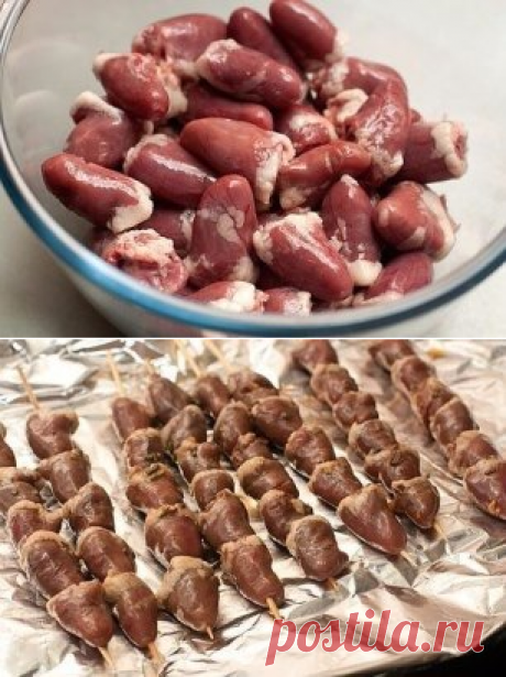 Шашлык с куриных сердец