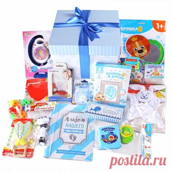 Набор из 15-ти подарков для новорожденного мальчика lollybox newborn MAXI boy
