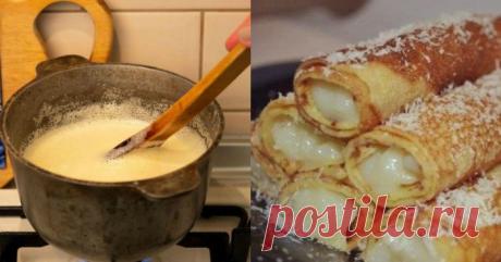 Шикарні млинці з заварним кремом: покроковий рецепт Представляємо вашій увазі рецепт дуже смачних млинців, які сподобаються абсолютно всім. Нічого складного в приготуванні немає.