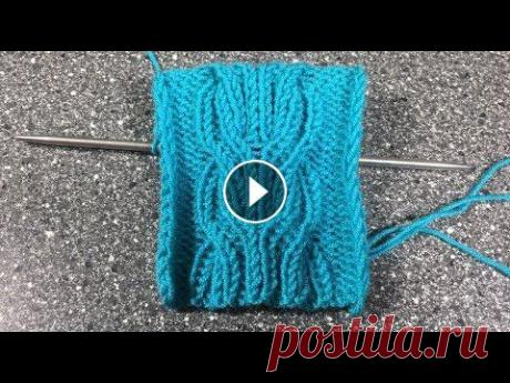 Узоры спицами. Косы, араны спицами. Необычная простая коса. Очень красивая и простая коса получается в результате перекрещивания 4*4 с наклоном вправо и 4*4 с наклоном влево. Рапорт узора 20 петель +2 кромочные...