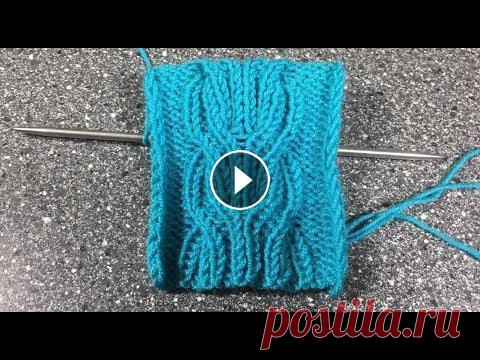 Узоры спицами. Косы, араны спицами. Необычная простая коса. Очень красивая и простая коса получается в результате перекрещивания 4*4 с наклоном вправо и 4*4 с наклоном влево. Рапорт узора 20 петель +2 кромочные...