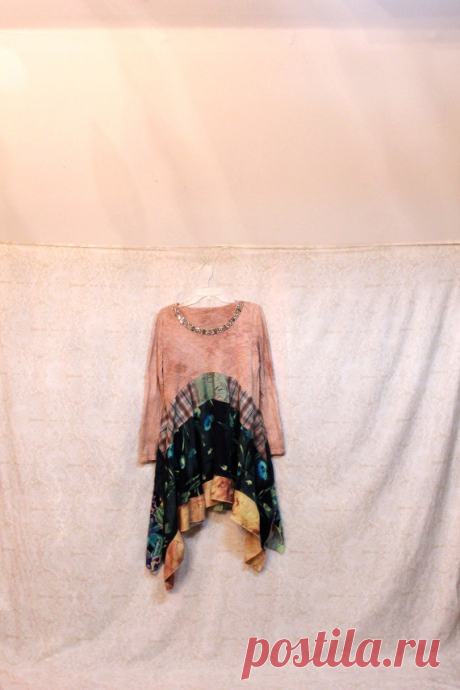 REVIVAL Women's Upcycled Boho Shirt Shabby Chic Country от REVIVAL