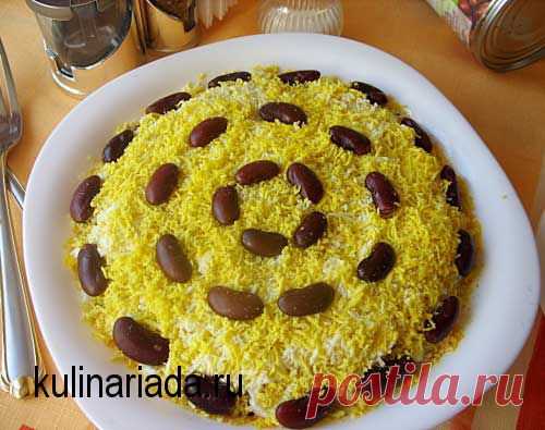 Салат с фасолью и рыбными консервами >> Кулинариада