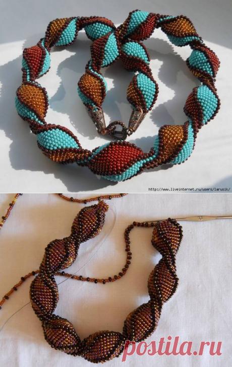 Вязаные бусы-жгут &quot;Трюфельные конфетки&quot;