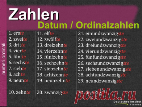 😉📝 Стишок-запоминалка порядковых числительных / Изучение немецкого языка