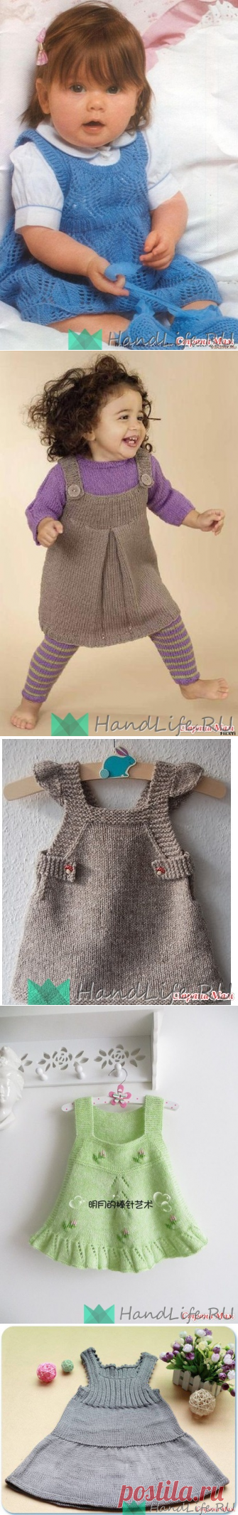 Подборка сарафанов для девочек спицами / Вязание