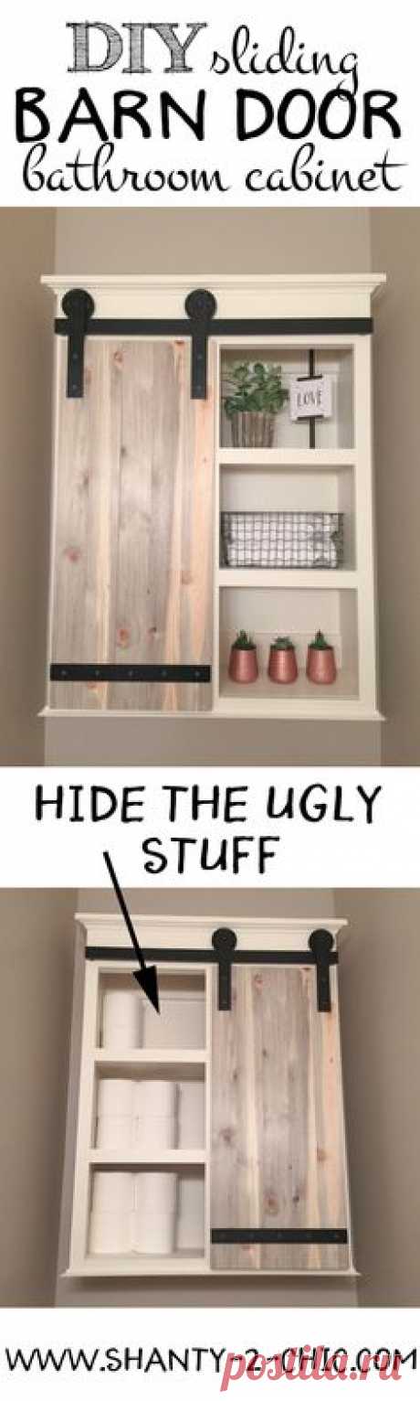 Build a custom Sliding Barn Door Storage Cabinet! Perfect…