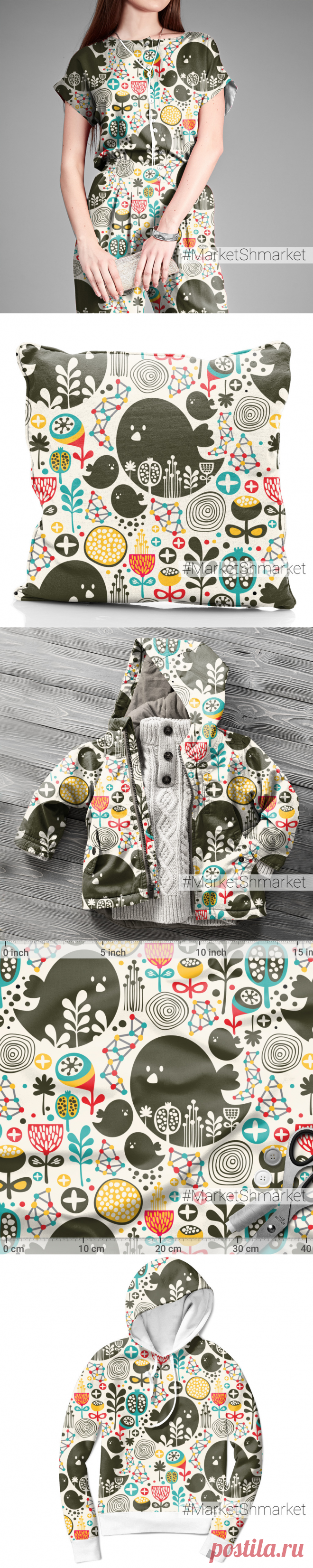 Ткань Большая птица - закажи на #MarketShmarket.com любая ткань с любым принтом