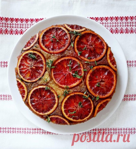 Кекс-перевертыш с кукурузной мукой