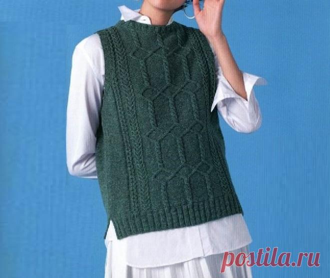 Стильные, эффектные и просто красивые! Подборка вязаных жилетов и безрукавок (30 идей) | Идеи рукоделия | Дзен