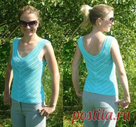 Вязание крючком майки-топа по диагонали филейной сеткой — КупальникиТут: Вязаные Крючком Купальники, Топы, Туники