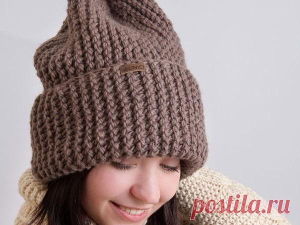Вяжем шапочку бини на спицах. Видео МК от Мастерская UNIC Ирина. / Журнал Ярмарки Мастеров