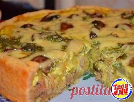 Вкусный пирог с курицей и картофелем