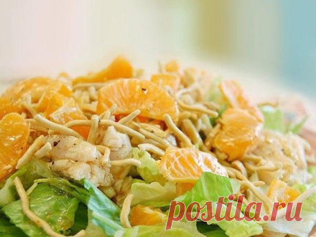 Салат с курицей и апельсинами: можно даже на ночь!