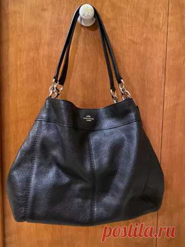 Black Coach Shoulder Bag with Silver Hardware | eBay