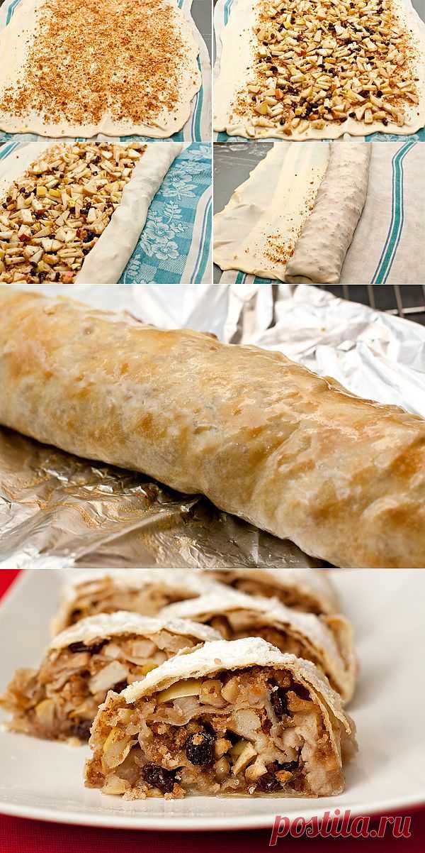 Яблочный штрудель &mdash; рецепт с пошаговыми фото. Foodclub.ru
