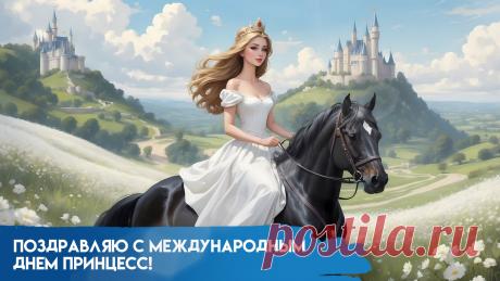 Сегодня мы всех принцесс
Будем поздравлять,
Ваш день международный
С улыбками встречать. Открытки на День принцесс!