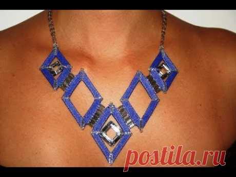 Collana a Rombi Miyuki Delica 11/0 e Tila Miyuki - Millelucistones.com - YouTube
