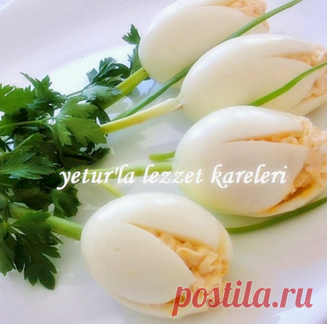 ЗАКУСОЧНЫЕ ТЮЛЬПАНЫ ИЗ ФАРШИРОВОЧНЫХ ЯИЦ