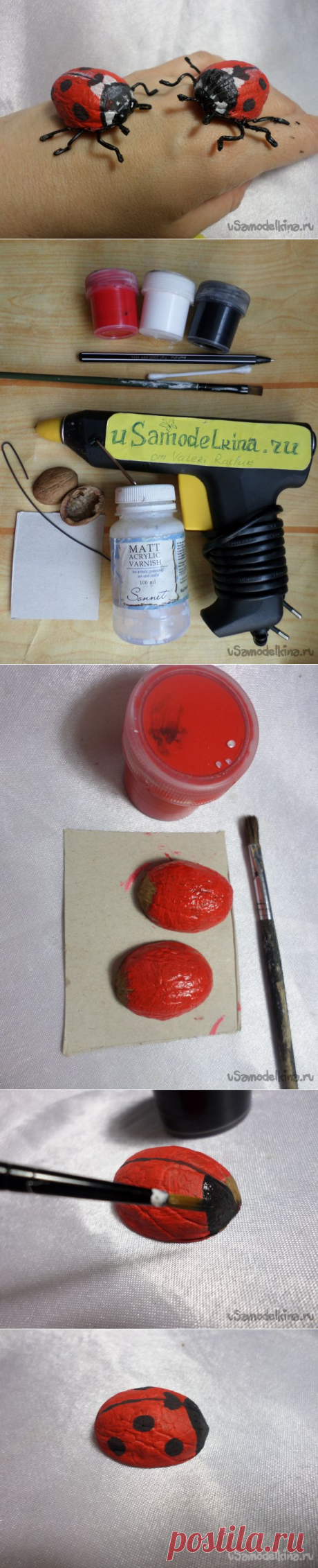 Забавные декоративные жучки из бросового материала