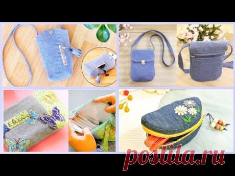 4 DIY Small Denim Bags (Old Jeans Idea) | Upcycle Craft | Ire Heart Crafting
