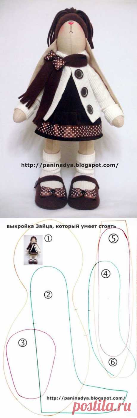 *Люблю шить. Надя Панькив*: ВЫКРОЙКА зайца, который умеет стоять