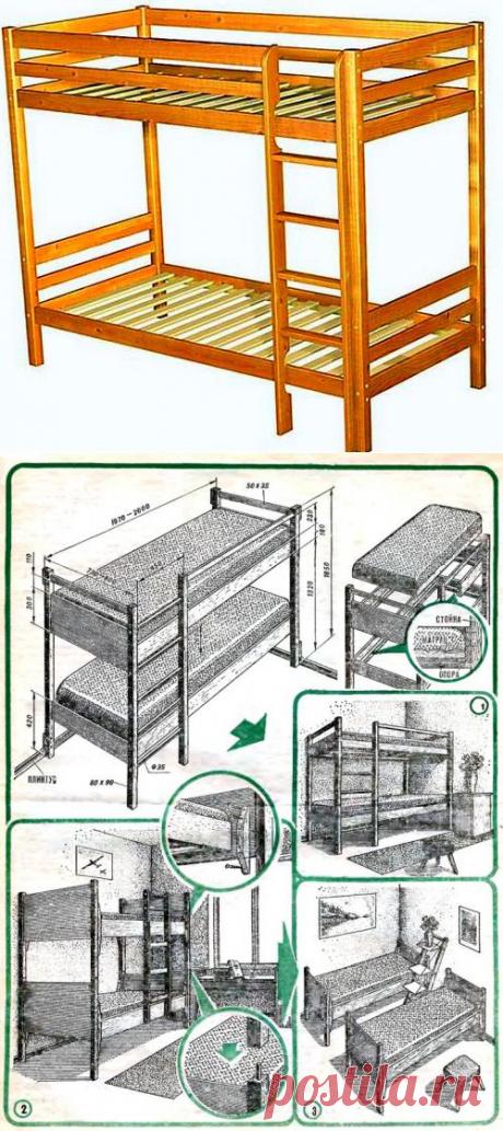 Как изготовить двухъярусную детскую кровать своими руками