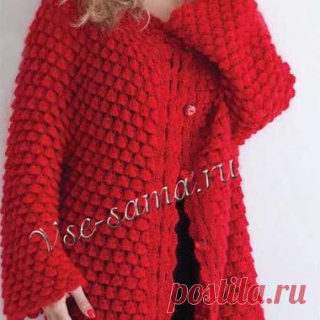 Пальто спицами - Жар-птица Пальто спицами - Жар-птица. Размер 42-48. Описание вязания пальто спицами.