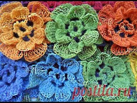 Цветочный палантин из Кауни  -floral stole crocheted (Шаль #21)