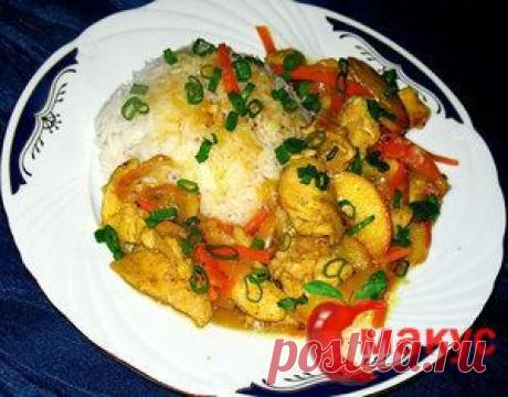 Куриная грудка-кари с яблоками