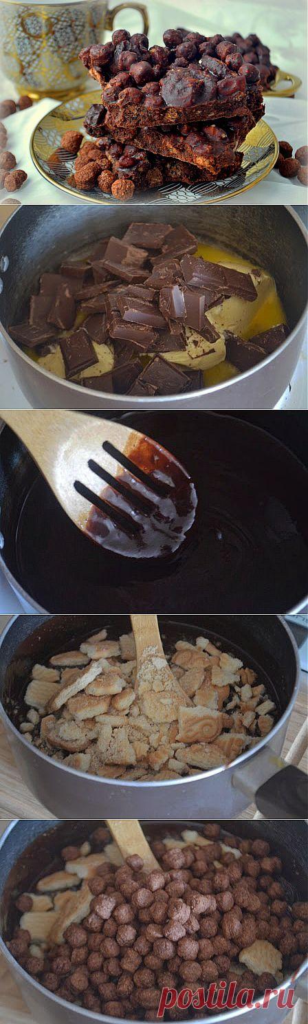 Хрустящее шоколадное печенье без выпечки.