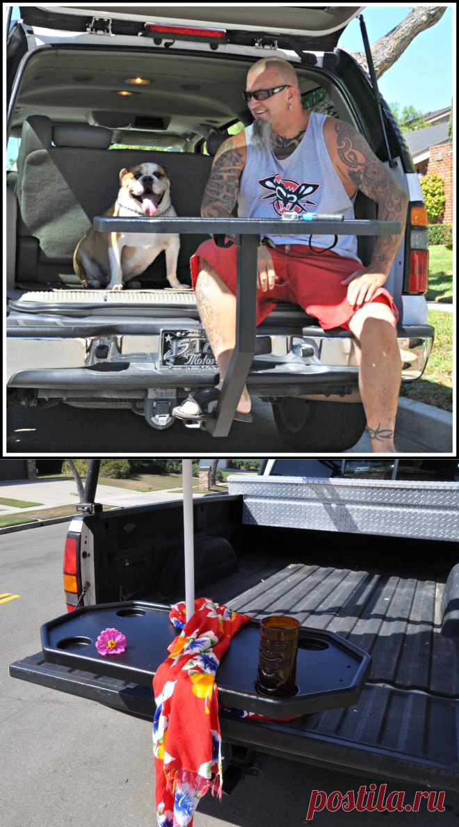 EZHitchTables-ПОБАЛУЙТЕ себя EZ Hitch Tailgate Table-The trailer hitch table The принимает меньше минуты, чтобы установить и никакие инструменты не нужны!
