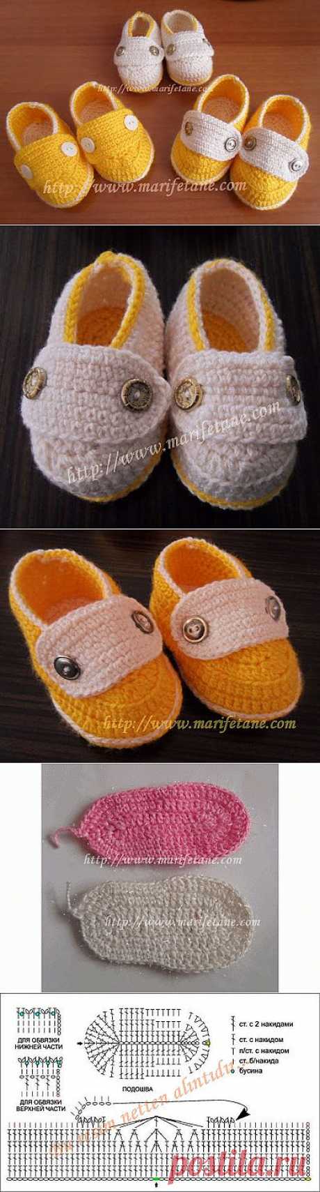 Açıklamalı Çift Taban Bebek Patik Ayakkabı home crochet baby shoes | Marifetane- İğne Oyası ve Açıklamalı modeller