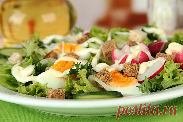 Весенний салат из редиса и яиц | Вкусные Рецепты